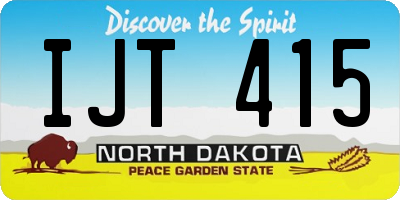 ND license plate IJT415