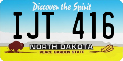 ND license plate IJT416
