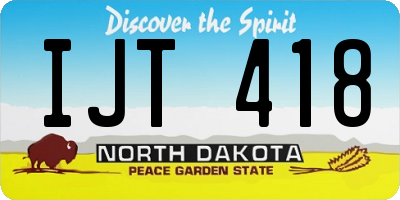 ND license plate IJT418