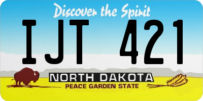 ND license plate IJT421