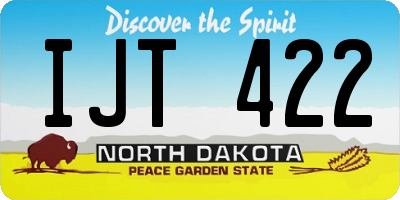 ND license plate IJT422