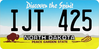 ND license plate IJT425