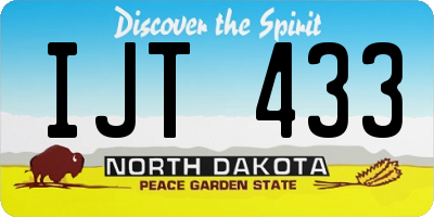 ND license plate IJT433