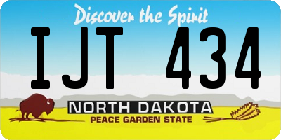 ND license plate IJT434