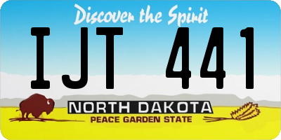 ND license plate IJT441