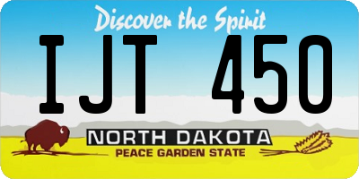 ND license plate IJT450
