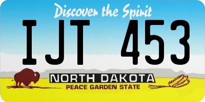 ND license plate IJT453