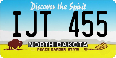 ND license plate IJT455