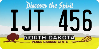 ND license plate IJT456