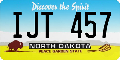 ND license plate IJT457