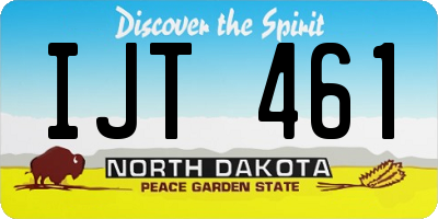 ND license plate IJT461