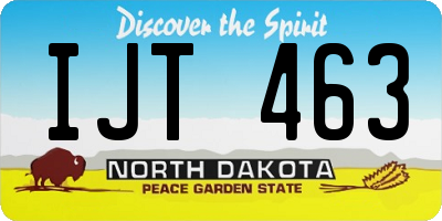 ND license plate IJT463