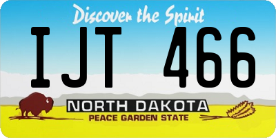ND license plate IJT466