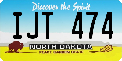 ND license plate IJT474