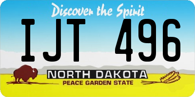 ND license plate IJT496