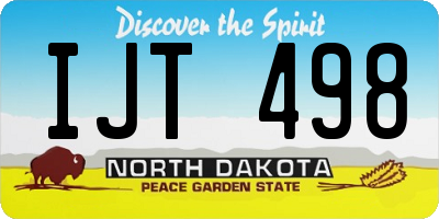 ND license plate IJT498