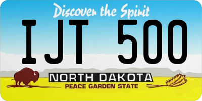 ND license plate IJT500