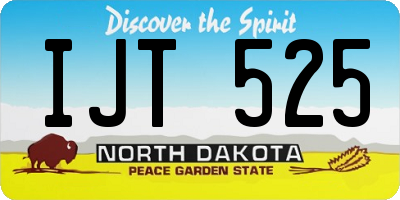 ND license plate IJT525
