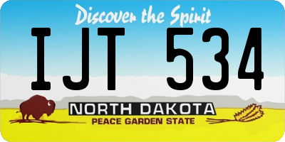 ND license plate IJT534