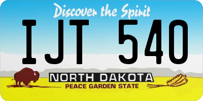 ND license plate IJT540