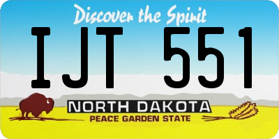 ND license plate IJT551