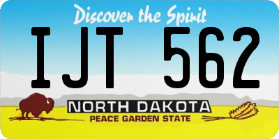 ND license plate IJT562