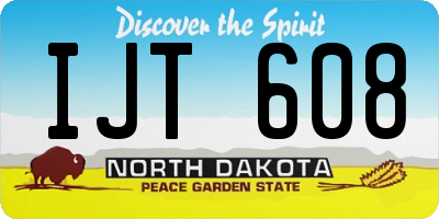 ND license plate IJT608