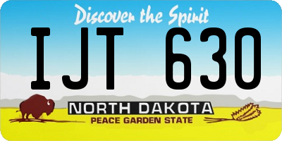 ND license plate IJT630