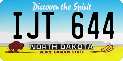 ND license plate IJT644