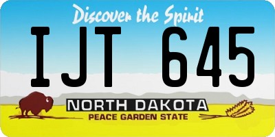 ND license plate IJT645
