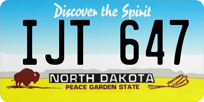 ND license plate IJT647