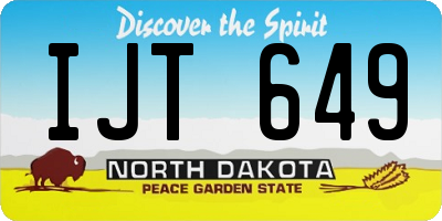 ND license plate IJT649