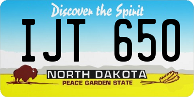 ND license plate IJT650