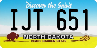 ND license plate IJT651