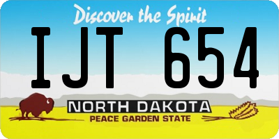 ND license plate IJT654