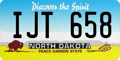 ND license plate IJT658
