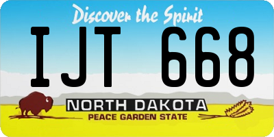 ND license plate IJT668