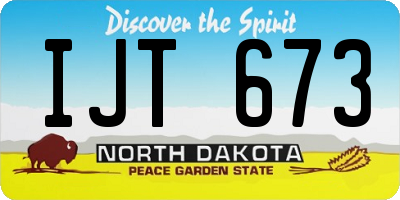 ND license plate IJT673