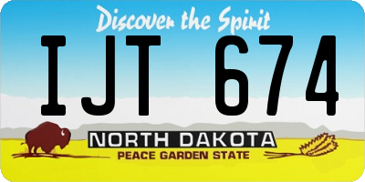 ND license plate IJT674