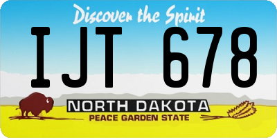 ND license plate IJT678