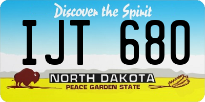 ND license plate IJT680