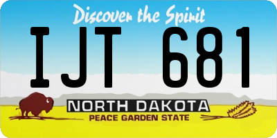 ND license plate IJT681