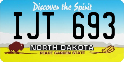 ND license plate IJT693