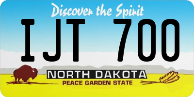 ND license plate IJT700