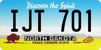 ND license plate IJT701