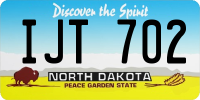 ND license plate IJT702