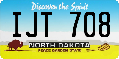ND license plate IJT708
