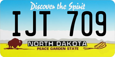 ND license plate IJT709