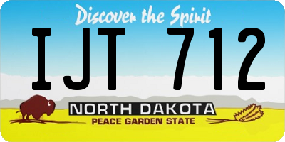 ND license plate IJT712