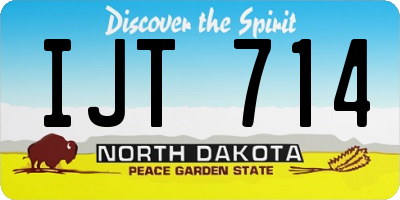 ND license plate IJT714